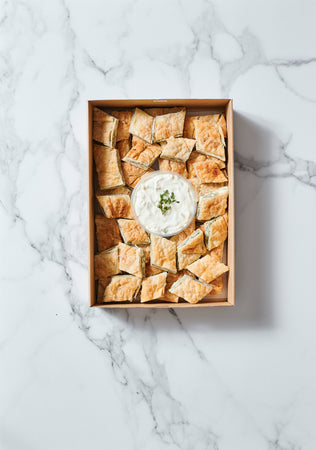 Spanakopita with Tzatziki